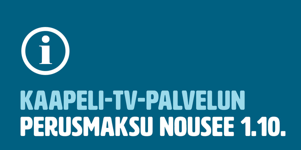 Kaapeli-TV-palvelun perusmaksu nousee